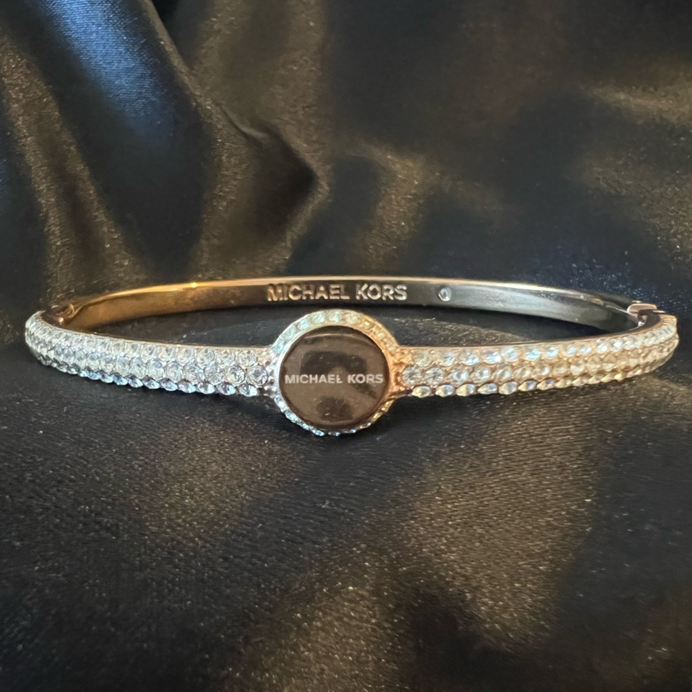 Michael Kors Pave Rose Gold Crystal Bangle Bracelet